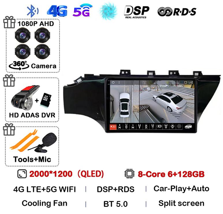 Android 14 Carplay For KIA RIO 4 IV FB X-line 3 2011- 2016 2017 2018 2020 2021 Car Radio Multimedia Player GPS Navigation Stereo