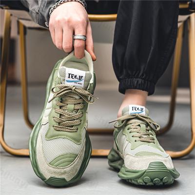 Men's Mesh Platform Sneakers Breathable Men Shoes Lace Up Mens Running Shoes Comfortable Male Vulcanized Shoes Zapatillas