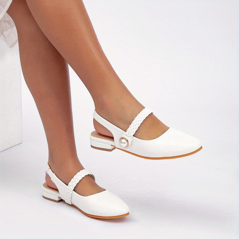 Baotou Women's Flats 2025 New Spring/Summer Collection French-Style Chunky Heel Mary Jane Flats Elegant Pairing with Dresses, Casual Flats