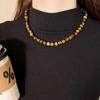 Women's Maillard Tiger Eye Stone Beaded Necklace: Autumn-Winter Fashion, Light Luxury, Unique Layered Clavicle Chain