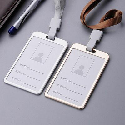Name Security Cover Identity Metal Case Business with Lanyard Pass Tag Work Badge ID Card Holder