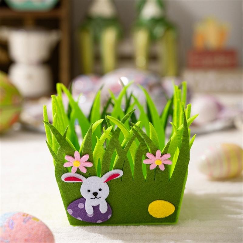 Barevný velikonoční netkaný košík s krásným vzorem Ideální pro rodinná setkání a školní aktivity Snadno se čistí