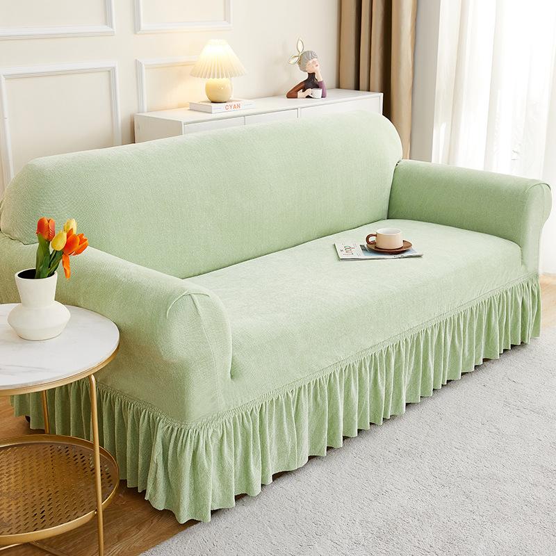 Chenille thicker sofa cover, all-inclusive universal cover, anti-slip and dustproof armrest sofa cover, three-person universal new model