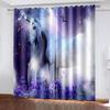 Horse With Wooden Door 3D Digital Printing Bedroom Living Room Window Curtains 2 Panels