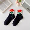 Women Socks Japanese Korean Style Cartoon Flower Rabbit Harajuku Cute Kawaii Mid Tube Breathable Casual Short Cotton Socks