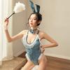 Sexy Lingerie Velvet Bunny Uniform Open Crotch One-piece Nightclub Cosplay Pure Lust Maid Outfit Seduction
