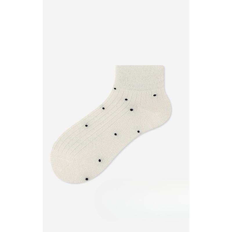 Solid-color Dotted Vertical Stripes Solid-color Casual Short Socks, Cotton Socks, Mesh Breathable Thin Spring and Summer Socks