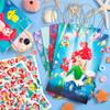 Mermaid Party Favor Bag,Mermaid Party Bag-24pcs Mermaid Gift Bag, Mermaid Candy Bag&50pcs Mermaid Stickers for Kids Mermaid Party Decorations Supplies