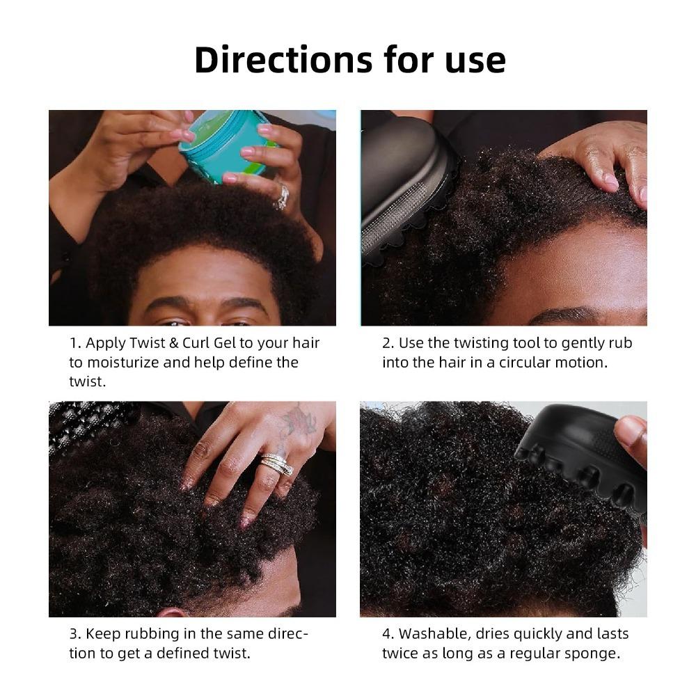 Spazzola per capelli Afro Twist con denti larghi e fitti Spazzola professionale in gomma per capelli ricci Per uomini neri