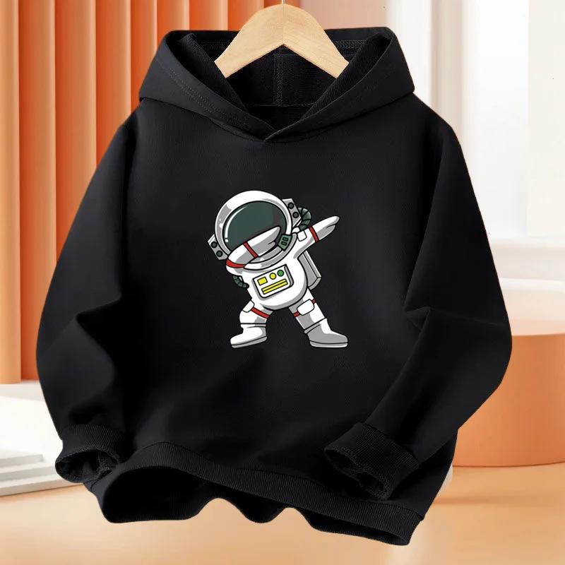 Autumn/Winter Children's Casual Hooded Sweatshirt with Cool Skateboard Pattern-Boys' and Girls' Warmth-Keeping Sp