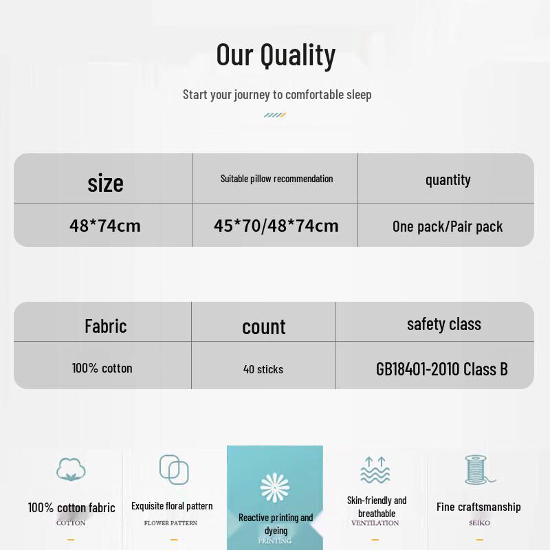 Aivi Pure Cotton Pillowcase Pair