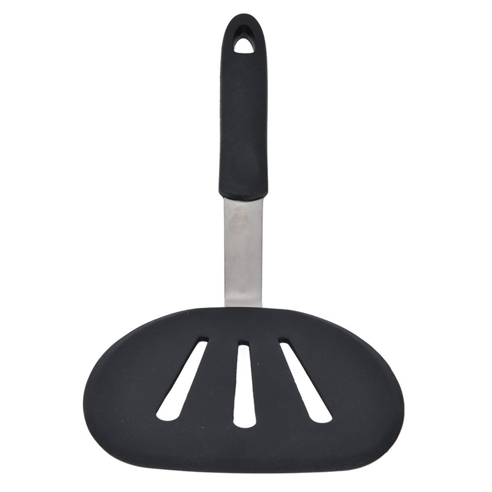 Flexible Pancake Spatula Heat Resistance Wide Round Pancake Turner Slotted Good Grips Silicone Spatula Large Food