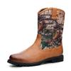 Men's Retro Camouflage Martin Boots: High-Top Workwear Motorcycle Shoes