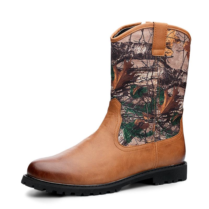 Men s Retro Camouflage High-Top Martin Motorcycle Boots 43 коричневый