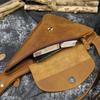 Borsello da Petto da Uomo in Vera Pelle, Borsello da Petto in Pelle Retro Crazy Horse, Borsa a Spalla Crossbody in Pelle di Vacchetta Primo Strato