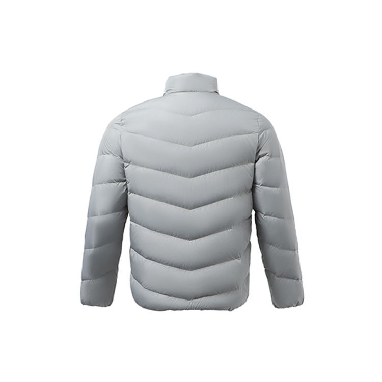 Li Ning Training Series Logo Short Warm Sports Down Jacket Men Jackets Ultimate-Gray AYMR375-3