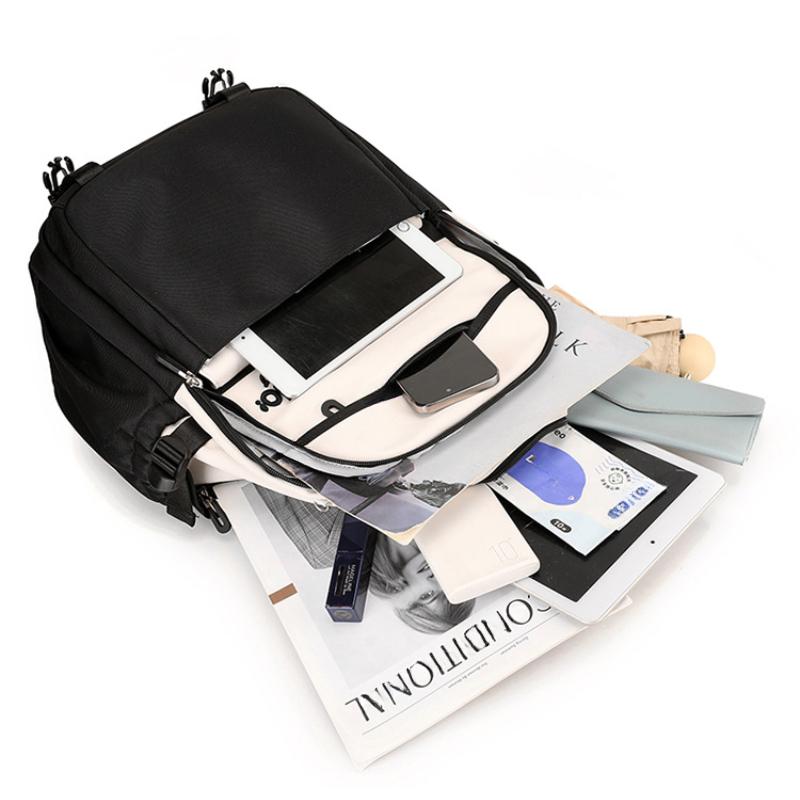 2025 New High School Student Nylon Waterproof School Bags Widen Shoulder Strap Large Capacity Backpacks Lightweight Durable Outdoor Travel Rucksacks