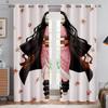 Japanese Anime Print Curtains for Kids Room, Bedroom, Living Room, Kitchen Decorative Curtains, Home Decoration, 2 PCs