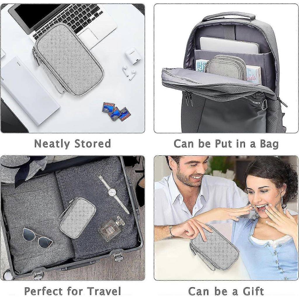 Electronic Organizer, Travel Cable Organizer Bag Pouch Electronic Accessories Carry Case Portable Waterproof Double Layers All-in-One Storage Bag for 