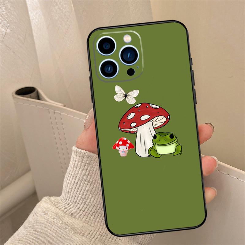 Aesthetic Frog Phone Case For iPhone 17 16 15 13 11 12 14 Pro Max mini 15 16 Plus 16e 17 Air Cover Coque