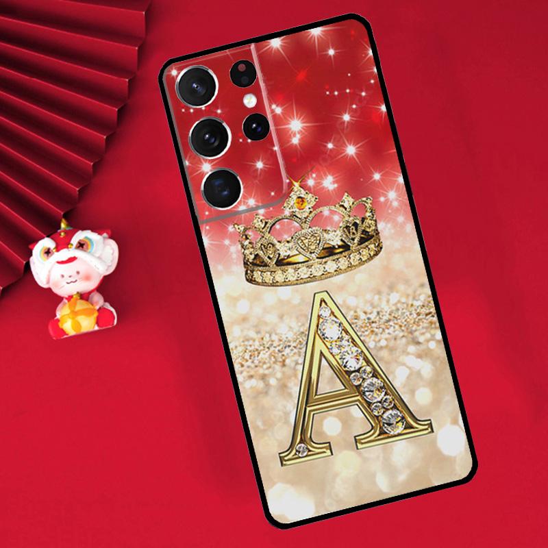 

Pink Diamonds Letter Case For Samsung Galaxy S24 S23 S25 S26 Ultra S20 FE S21 S22 Plus S10 S25 FE Cover Funda Galaxy S23 FE