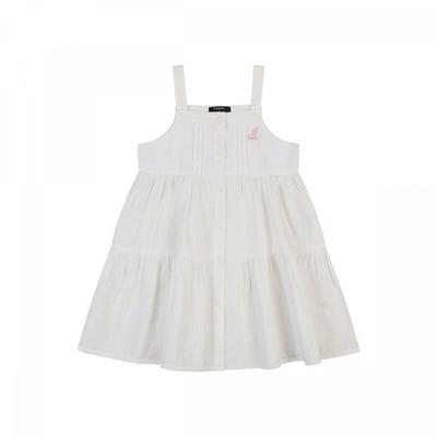 Kids Cotton Layered Dress White Sa 2102