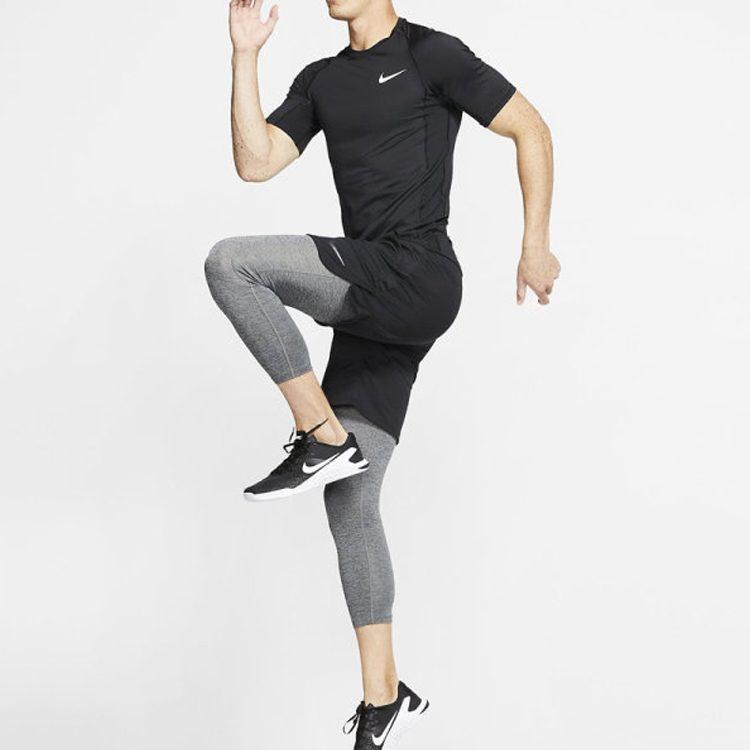 Nike T Shirts Men's Black Crew Neck Moderate Straight Fit BV5634-010