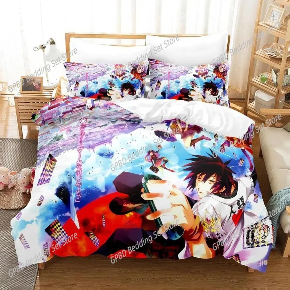 No Game No Life Sora and Shiro Bedding Set Bedroom Soft Modern Bedspreads Comefortable Duvet Cover Quilt Cover And Pillowcase