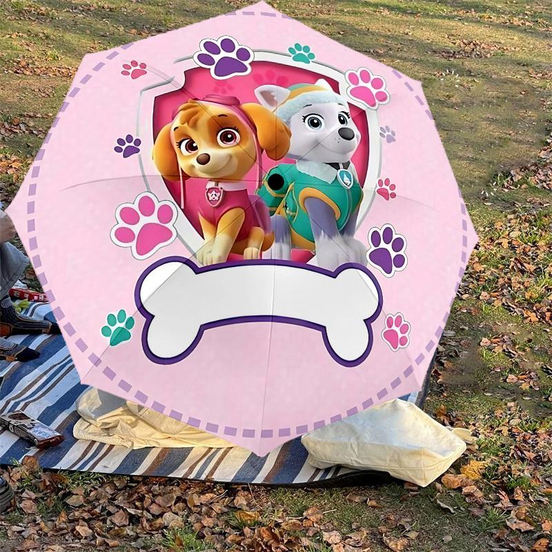 1PC Paw Print Bone Umbrella-8-Rib Reinforced, Automatic Open, Lightweight & Durable, Cute Fashion Accessory for Outdoor, Beach or Casual Use, Beach Um