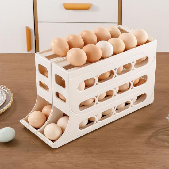 Kühlschrank Ei Lagerung Box Vier Ebenen Automatische Roll Große Kapazität Platzsparende 30 Ei