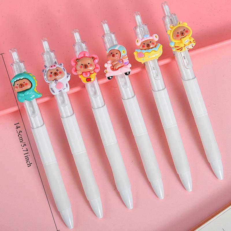 36 Pcs Cute Capibala Transparent Press Pen for Office Work, Brushing Questions, Signing Writing, Diaries, Notes, Student Classroom Prizes, Friend Part