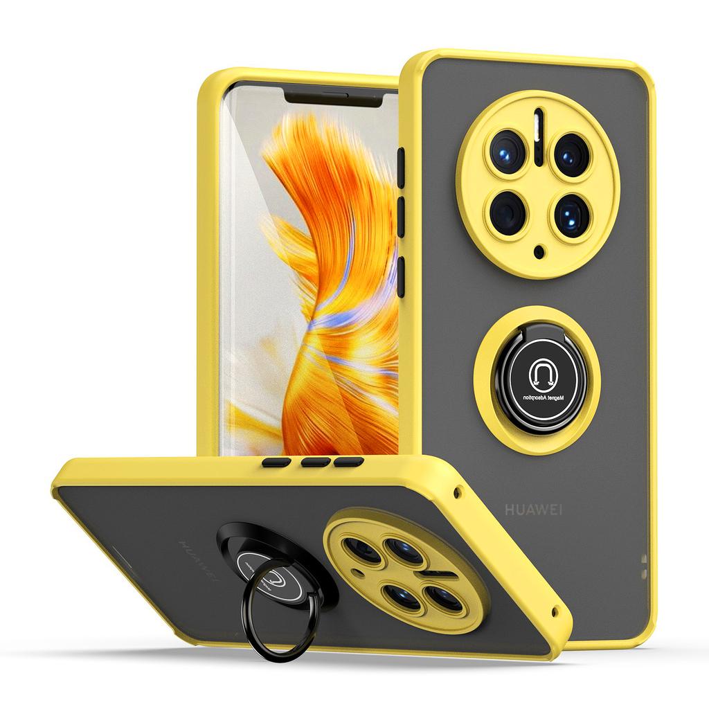 Shockproof Matte Case for Huawei Mate 50 Pro Cover For HUAWEI 40 30 Pro Metal Ring Holder Armor Hard Cover Phone Case