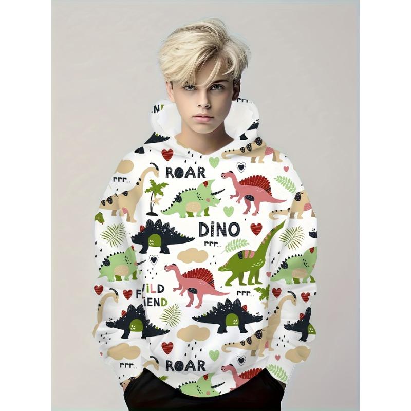 Kids Clothes Boys Hoodies Long Sleeve 3D Dinosaurs Print Children Spring Fall Clothes Casual Stylish Outdoor Boy Clothes Tops