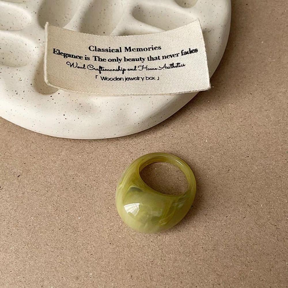 Melard Color Transparent Resin Ring Charm Irregular Ring Creative Acrylic Geometric Ring  Women