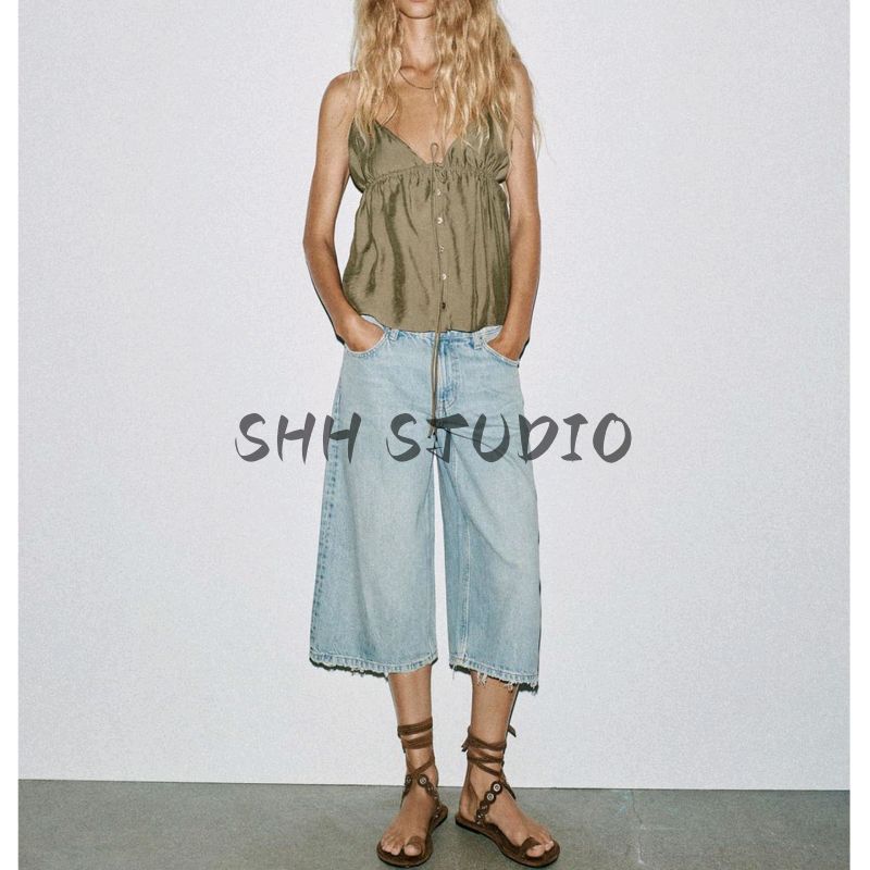 Autumn Women clothes Minimalist Style Bow Lace-up Drape Sling V-neck Top 3744117 3152150