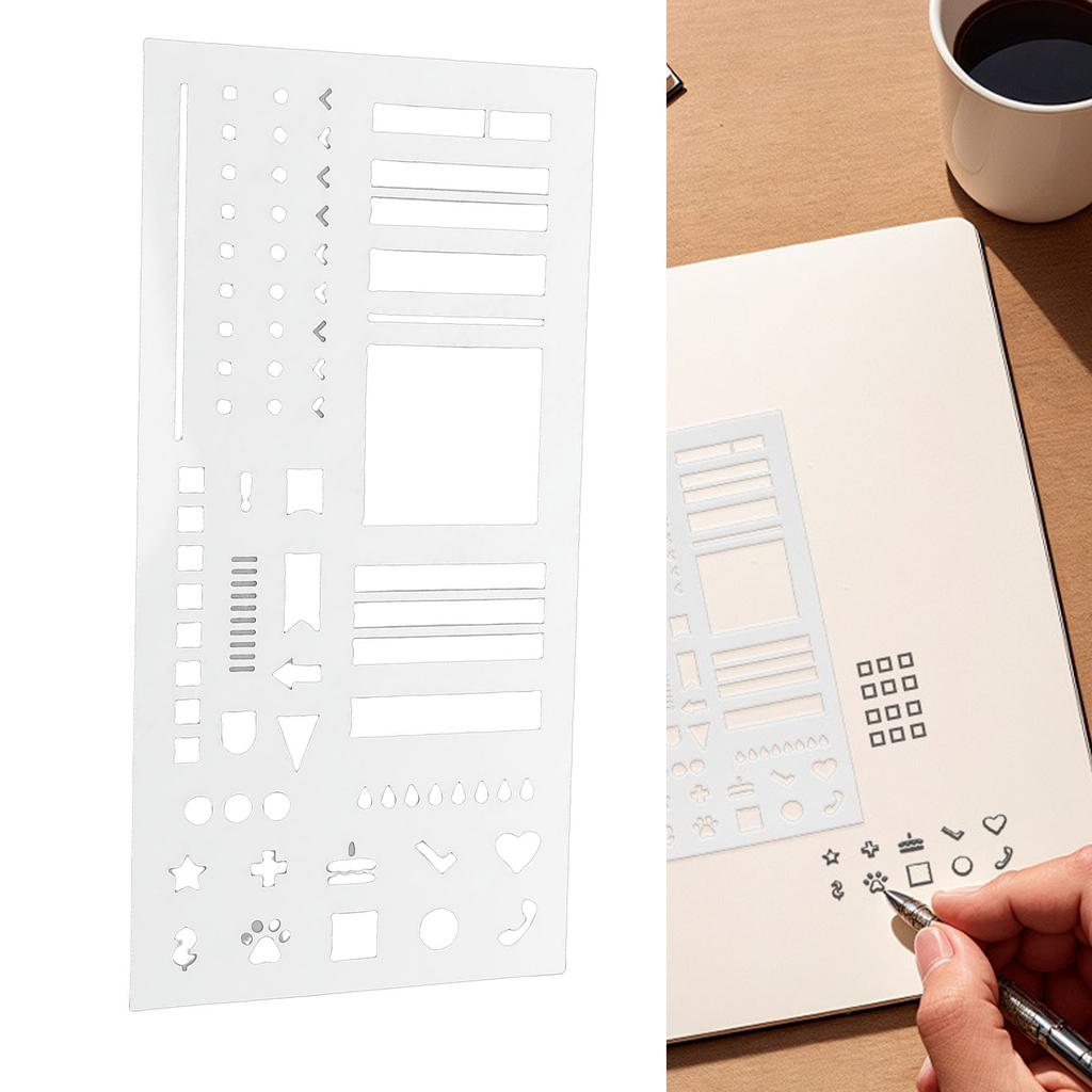 Planner Stencil Plastic Reusable   Flexible Record Template Accurate Drawing Journal Craft Supplies for Schedule Transparent