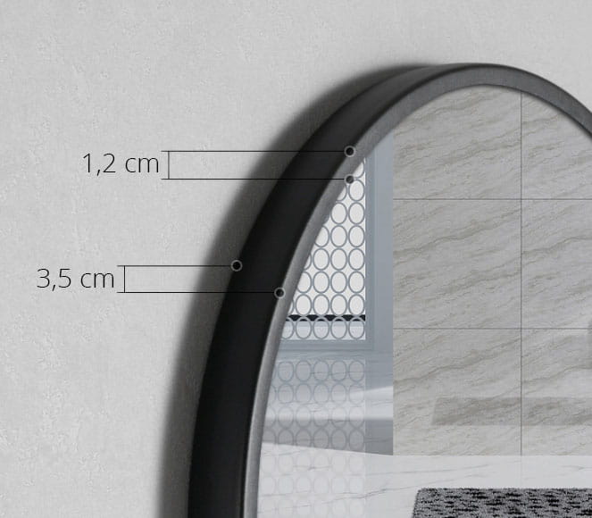Mirror With Shelf 70Cm Black