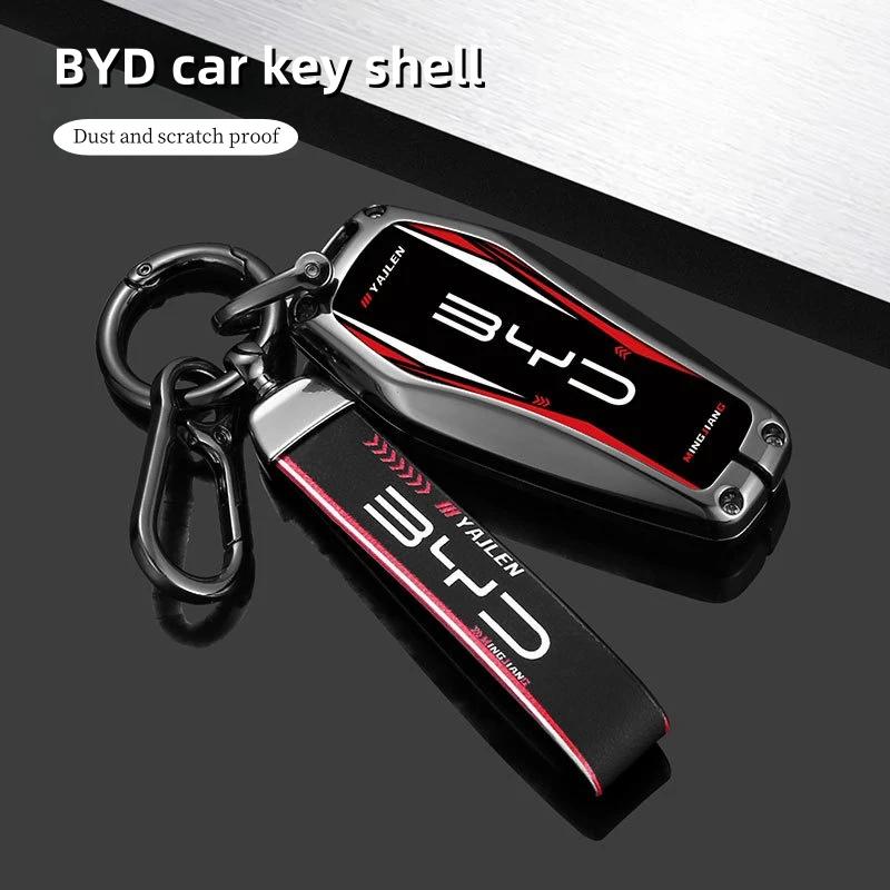NEW Car Remote Key Case Fob Cover Holder Shell Bag for BYD Song Plus Atto 3 Han EV Tang DM Qin Seal Dolphin Keychain Accessories