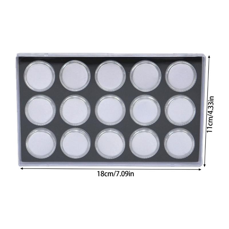 Pack of 15 Small Acrylic Gem Display Boxes with Rotating Lid Round Acrylic Containers for Neat and Secure Storage