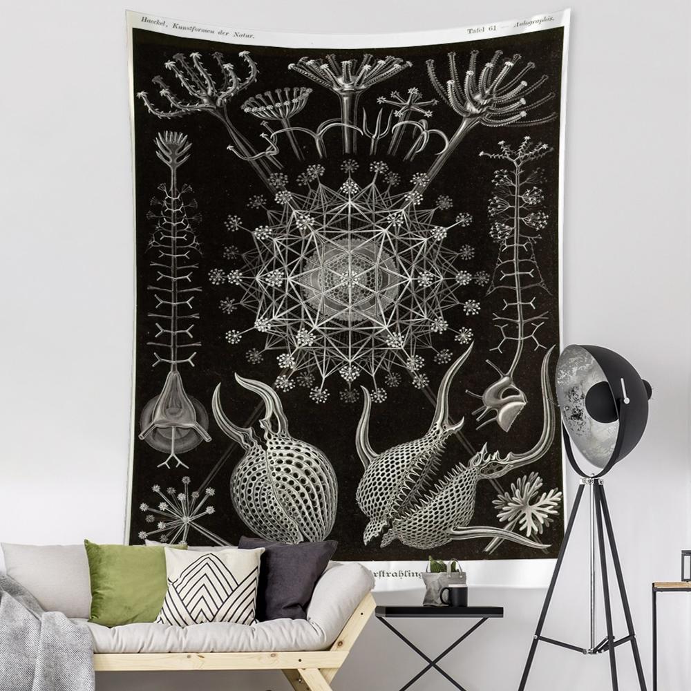 

Гобелен в виде ракушки Таро, настенный психоделический идентификация, колдовство, хиппи, тапиз, художественный домашний декор 95x70cm