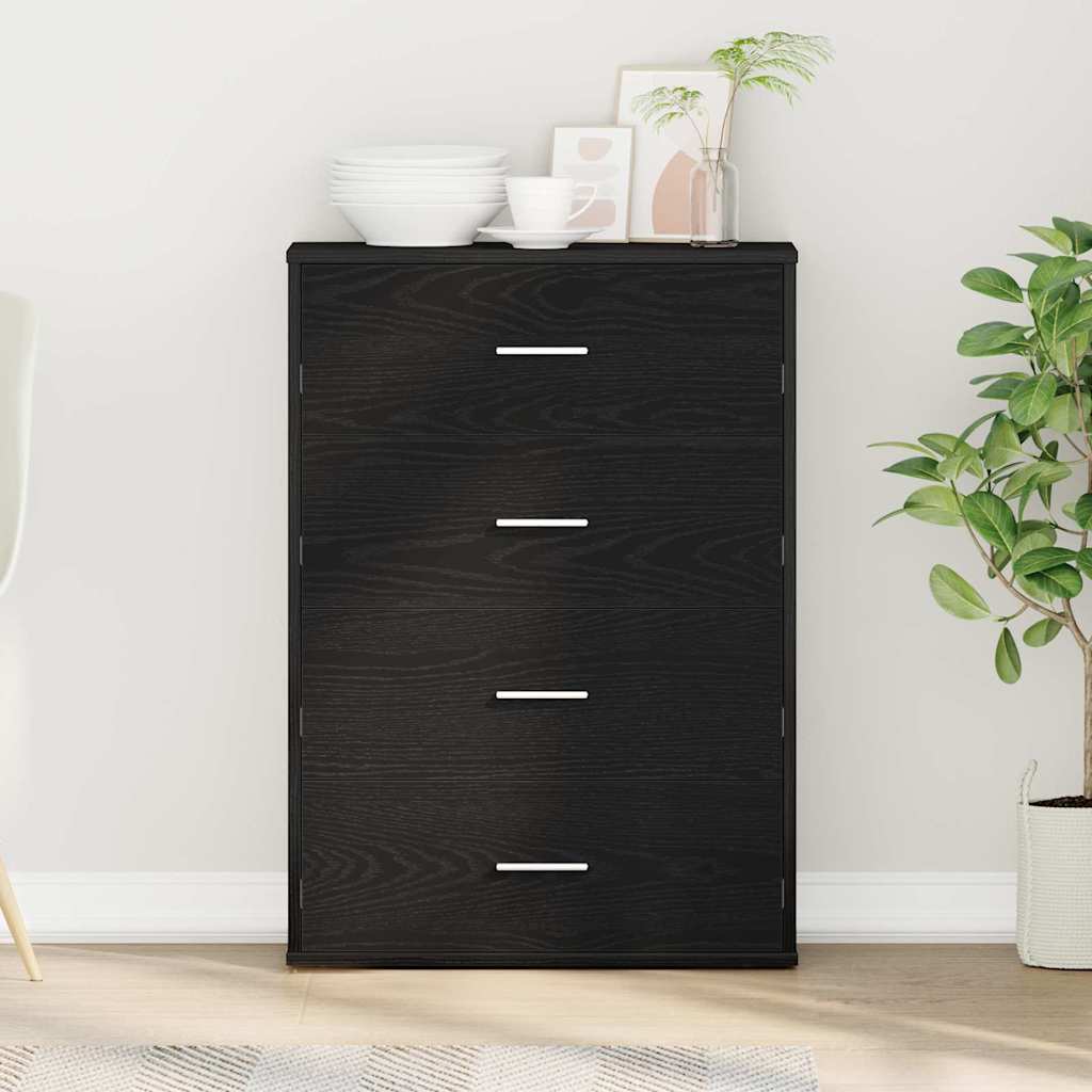 Sideboard Black Oak Effect 60 x 31 x 84 cm Engineered Wood