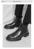 2025 Men's High-top Chelsea Leather Boots: Cross-border Fashion Slip-on Ankle & Martin Style