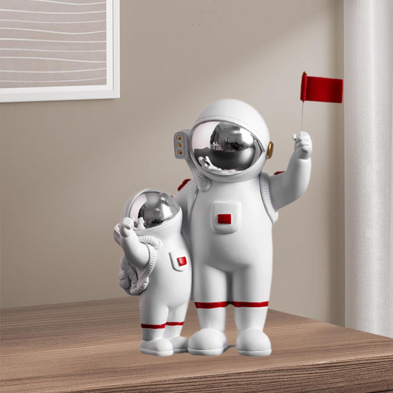 Украшения для моделей астронавтов, украшения для фигурок, милые креативные настольные украшения на день рождения 17x8x18cm_Silver and White