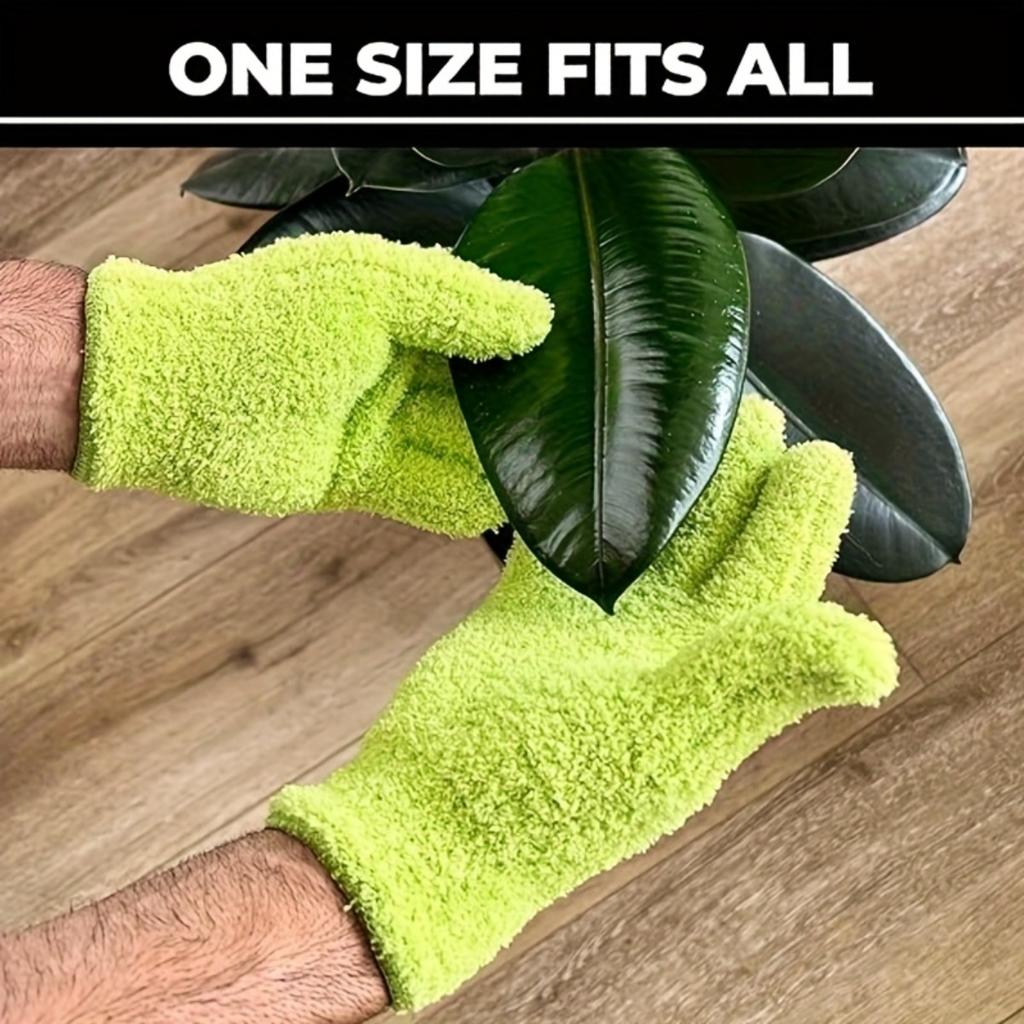 Ultra Fine Fiber Dust Removal Gloves - Coral Fleece Fabric, Elastic and Breathable, Easy To Clean Dust On Car, Boat and Plant Surfaces