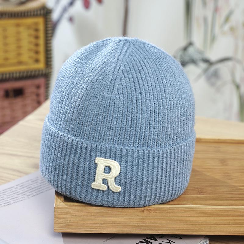 Hat Women's Winter New Korean Version Wool Hat Student Letters Warm Knitted Hat Versatile Cold Hat Men