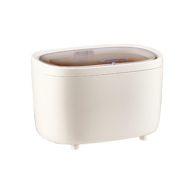 

Настольное мусорное ведро с подставкой для телефона, маленькое мусорное ведро для гостиной, бытовая корзина для бумаги с нажимным механизмом Milky white