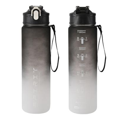 800Ml/28Oz Large Capacity Sports Water Bottle Leak Proof Colorful Plastic Cup Drinking Outdoor Travel Portable Gym Fitness Jugs