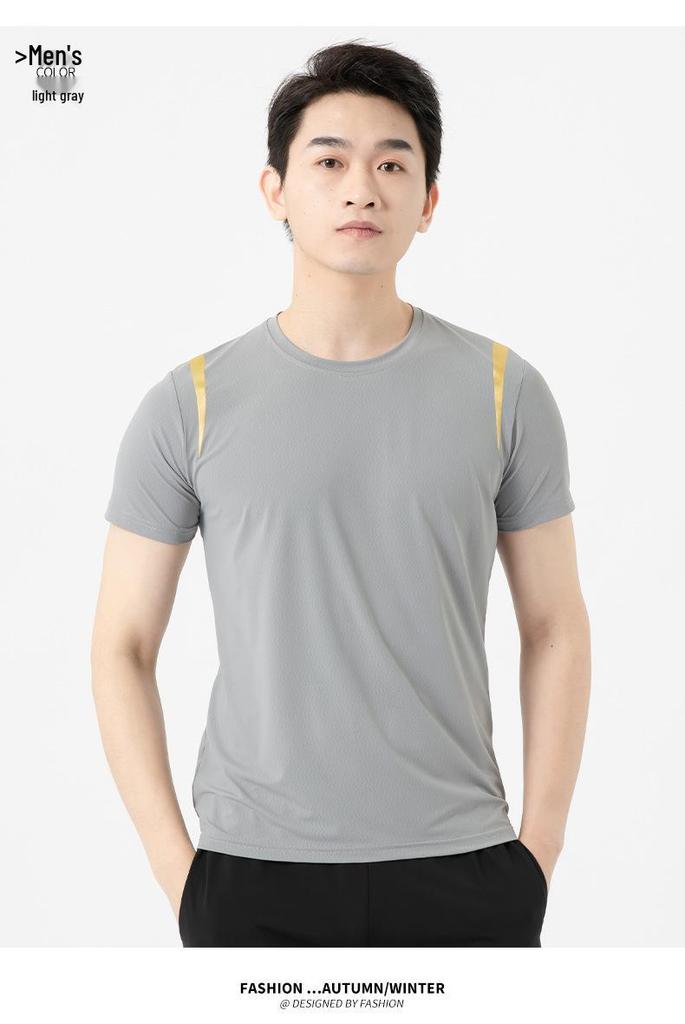 Unisex Summer Ice Silk Round Neck T-shirt - Cool, Comfortable, Loose Fit, Plus Size Available