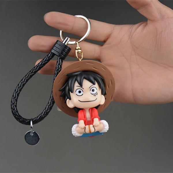Cartoon Figure Luffy Zoro Sanji Key Chain Pendant Doll Keychain Backpack Accessories Gift ONE PIECE Lightweight Carry Portable Mini Cute