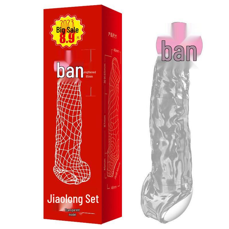 Pleasing Play Crystal Wolf Tooth Sleeve Glans Ring with Exploding Trendy Design